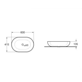 Раковина керамическая Vincea VBS-113MB, накладная, черный матовый